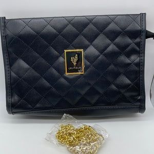 Younique Black Quilted Makeup Clutch Bag NEW